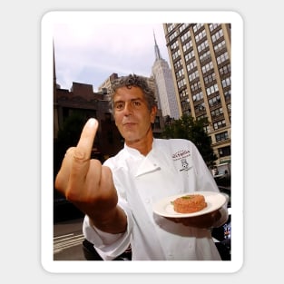 Anthony Bourdain middle finger Sticker